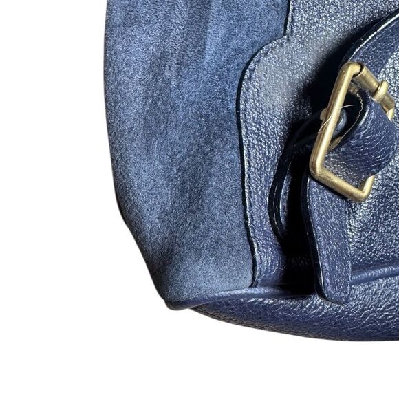 Gucci Vintage Navy Blue Suede & Leather Bamboo Handle Mini Backpack Auth main image 7